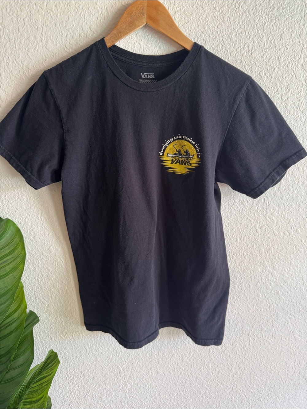 Vans Black Short Sleeve Tee with Yellow Grim Reaper Graphic